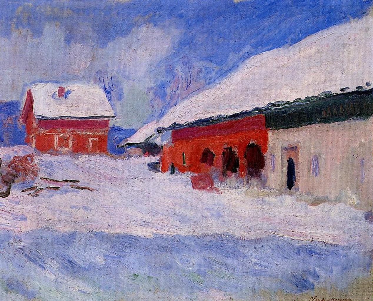 Norway, Red Houses at Bjornegaard, Claude Monet